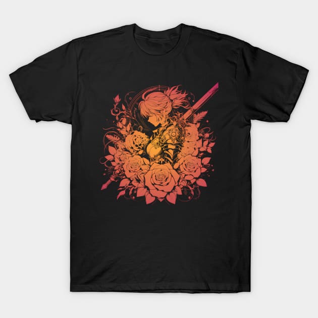 Anime warrior girl artwork T-Shirt by Mechanime World